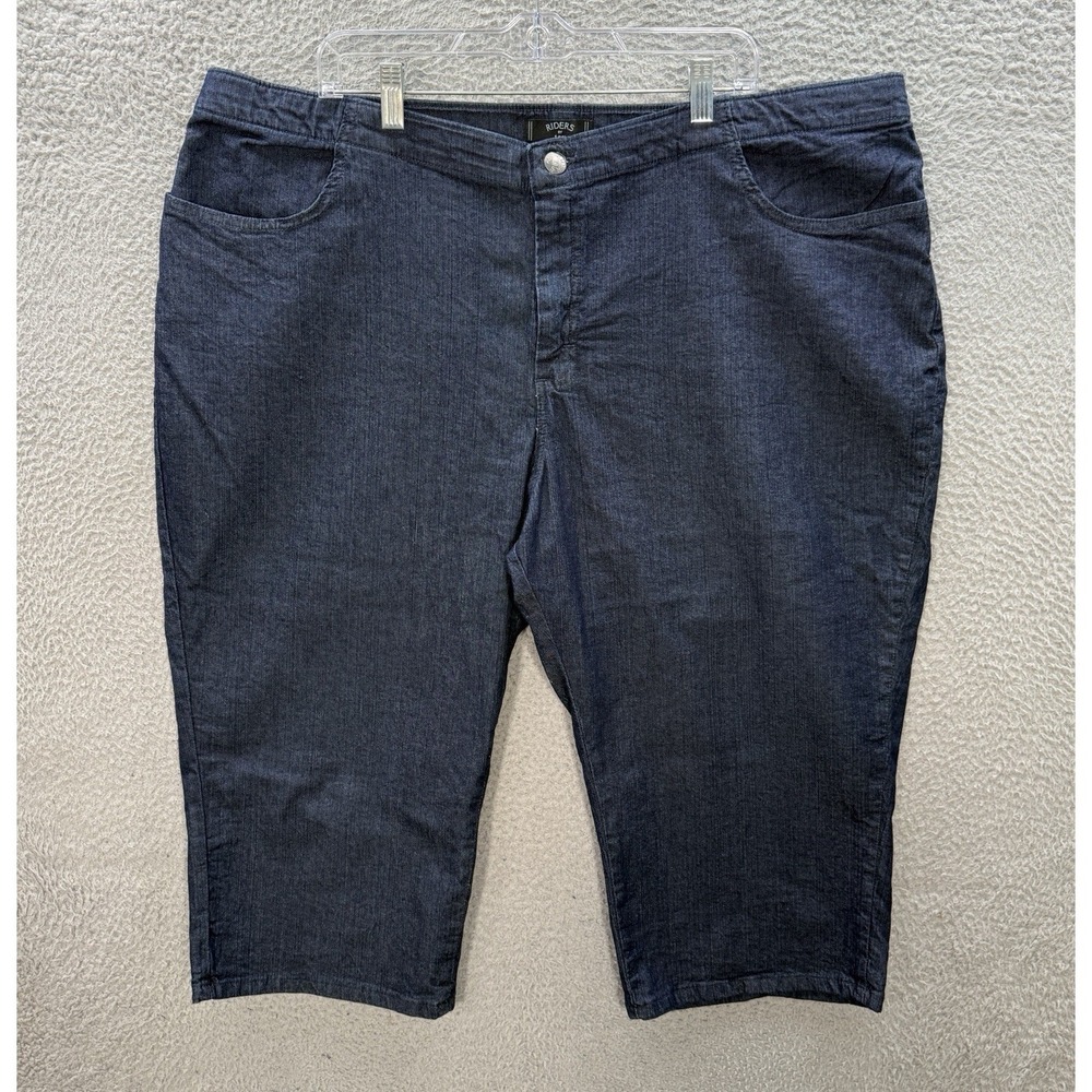 Riders By Lee Jeans‎ Womens 22W Medium Blue Denim Capri Stretch Workwear Casual